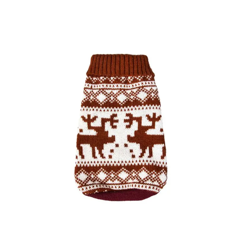 Классический свитер для питомца, собаки, оленя, дерева и снега, костюм для питомца, водолазка для щенка, одежда для зимы и осени, Повседневный свитер для питомца