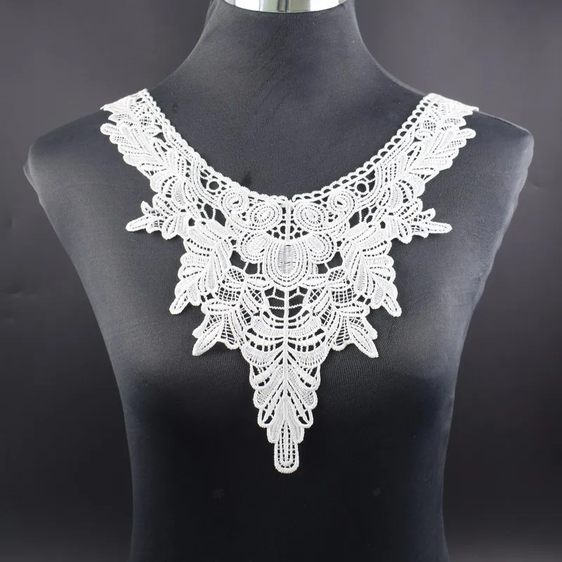 New style white Embroidery Flower Lace Neckline Fabric DIY Lace Collar Sewing Craft Neckline Decoration 1pcs sell