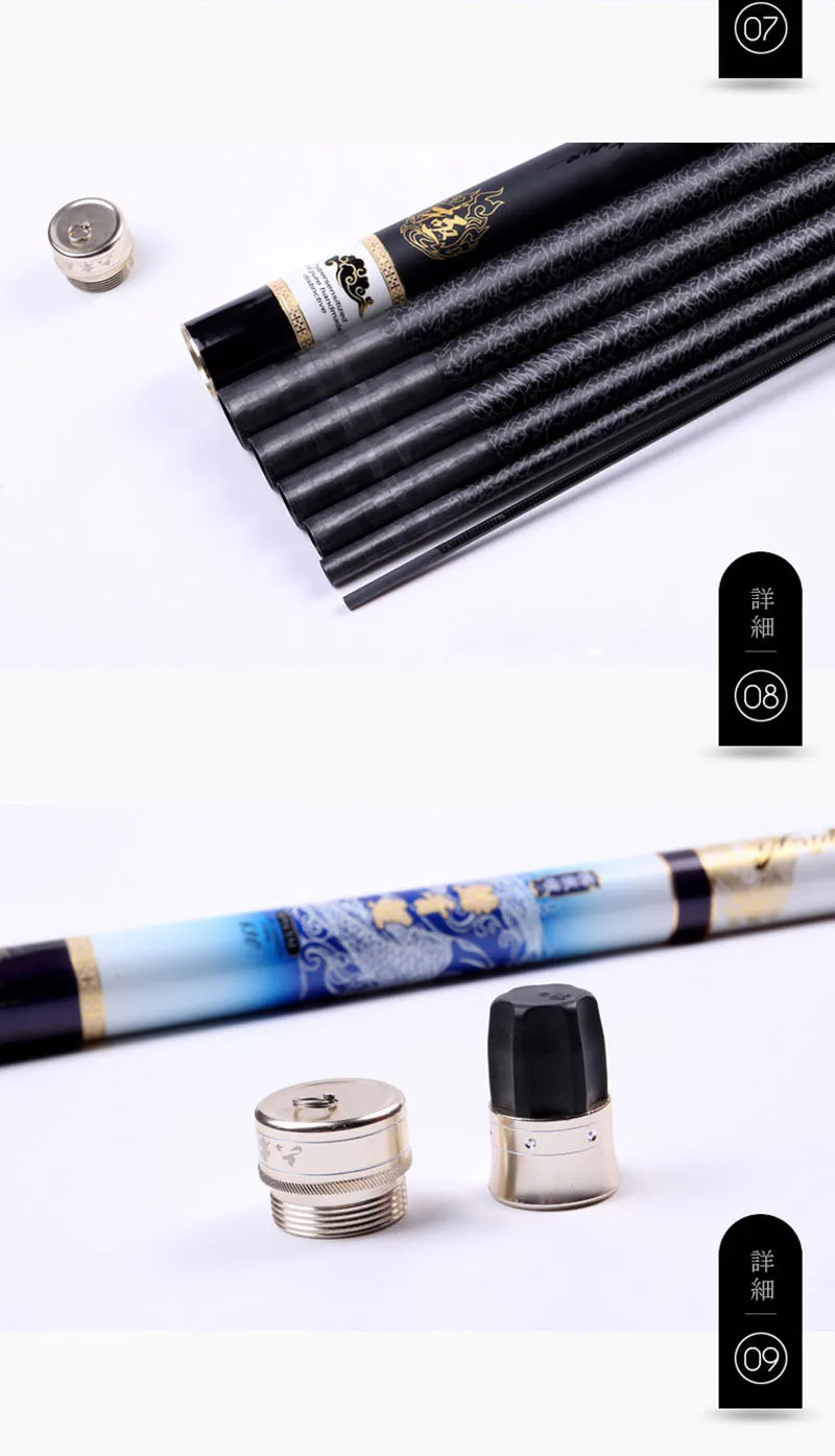 Vara de Pesca Telescópica de Fibra de Carbono Taiwan Ultra-light Carpa Pesca Super Duro Mão Rod B064 19tonal 3.6 M-10 m 8 De Pesca Ultra-light Carpa Pesca super Duro Mão rod B064
