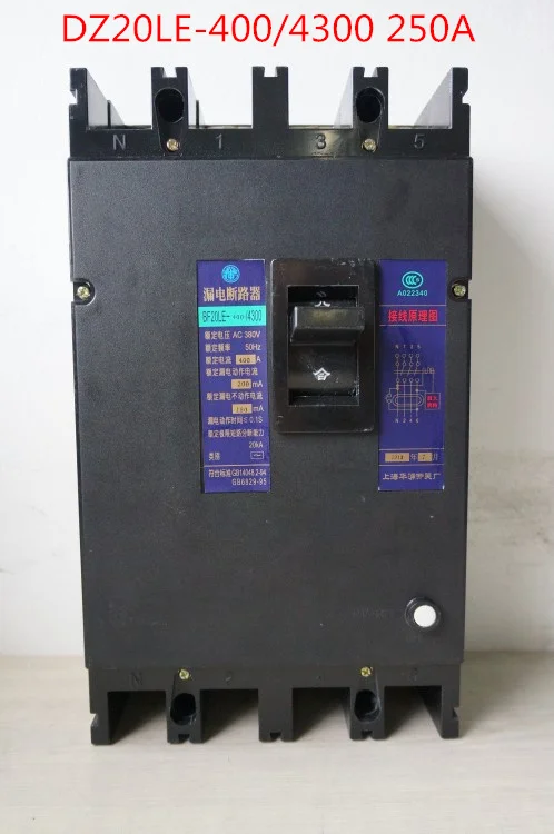 

Three phase four wire earth leakage circuit breaker DZ20LE-400/4300 4P/250A