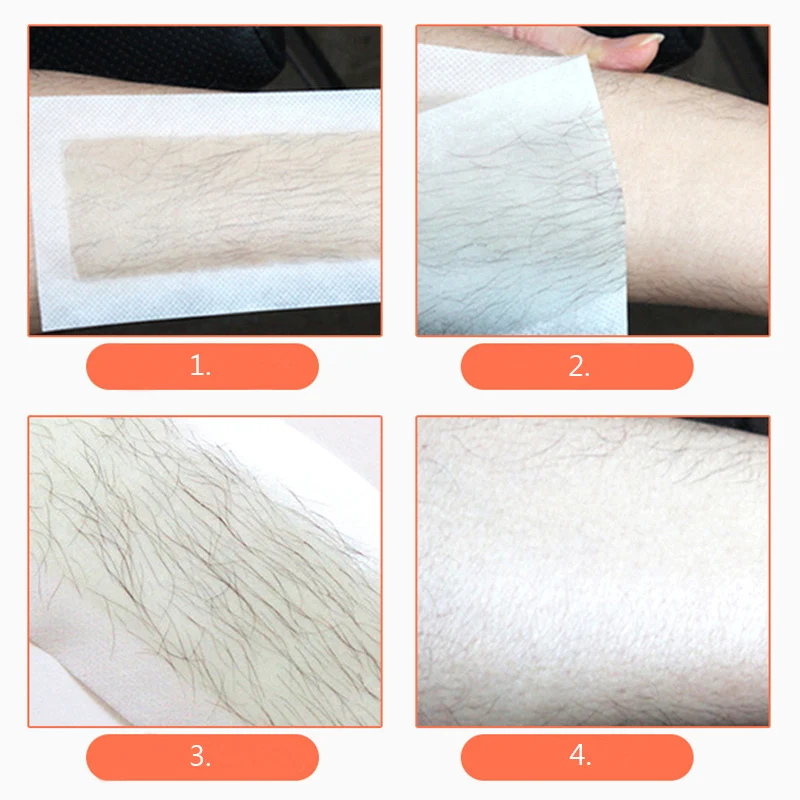 5 pcs/lot Hair Removal Double Side Cold Wax Strips Paper for Leg Body Facial Hair for Men or Women P0087-5