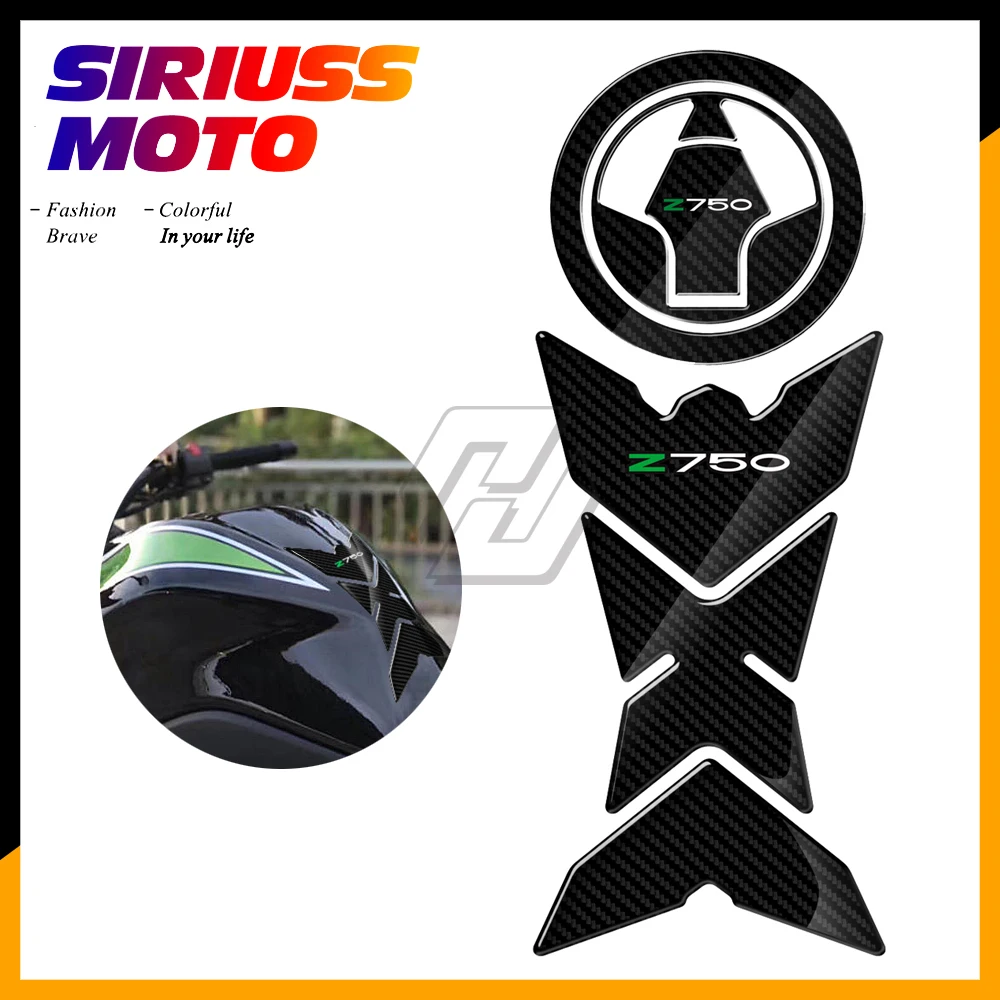 

3D Carbon-look Motorcycle Tank Pad Fuel Gas Cap Protector Decals Case for Kawasaki Z750 Z750R Z 750 2007-2012