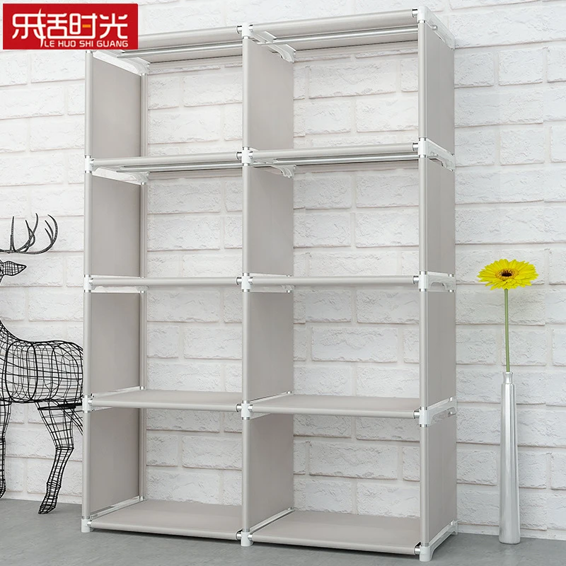 Minimalist Modern Floored Book Shelf Simple Assembled Nonwoven Fabric Student Shelves for Home Fashion DIY Creative Bookshelf Minimalist Modern Floored Book Shelf Simple Assembled Nonwoven Fabric Student Shelves for Home Fashion DIY Creative Bookshelf