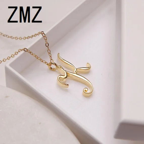 

ZMZ 2018 Europe/US fashion English letter pendant lovely letter K text necklace gift for mom/girlfriend party jewelry