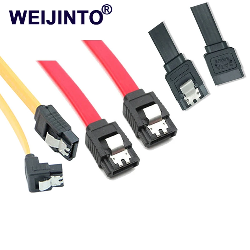 WEIJINTO Super Speed 40 см прямой 90 градусов 3 0 дюйма 6 ГБ/сек. SATA кабель желтого красного