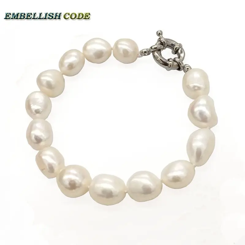 

selling well sheen white wonderful small baroque Irregular pearls real natural freshwater pearl bracelet bangle for girl women