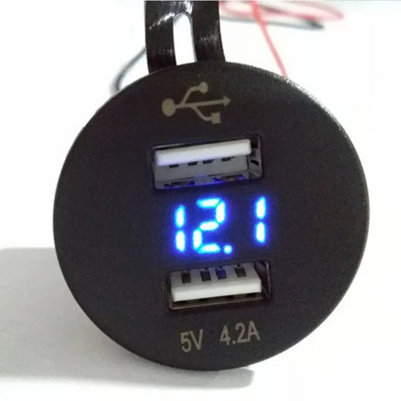 

5V 4.2A Car Cigarette Lighter Socket Quick Charger For IOS Android Phones 2 USB LED Display Auto Fast Charger