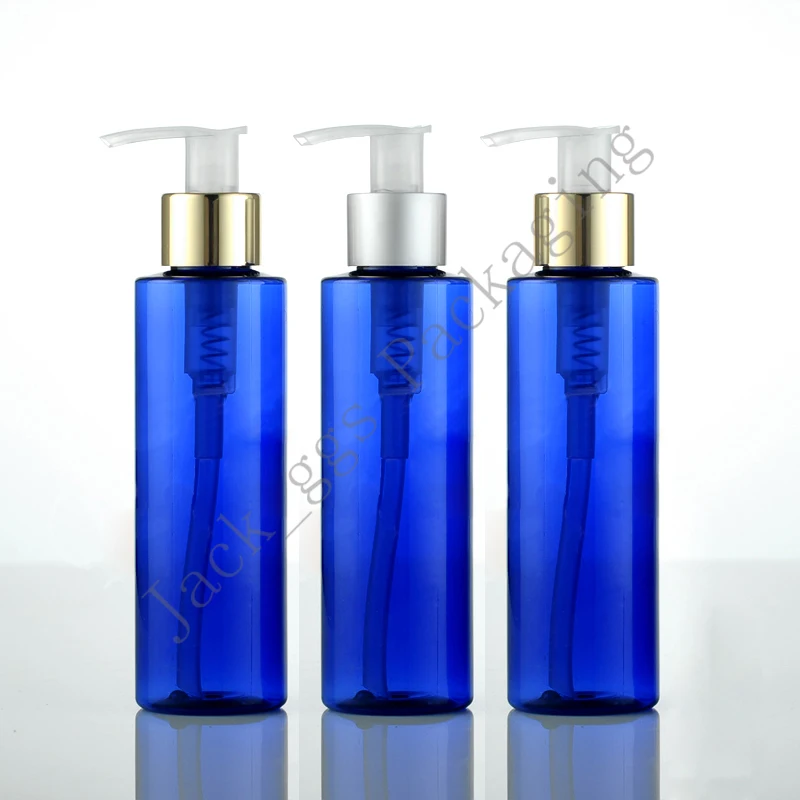 2017 Hot 20pcs/lot 150ml Plastic Lotion blue Bottles with treatment pump for shampoo, personal