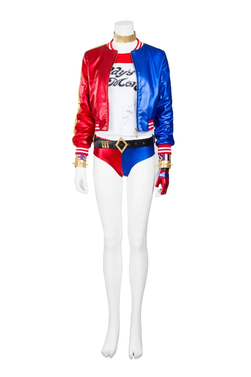 Cosplay&ware Joker Squad Harley Quinn Cosplay Costume High Full Set Any Size Unisex Halloween Party Clothing -Outlet Maid Outfit Store