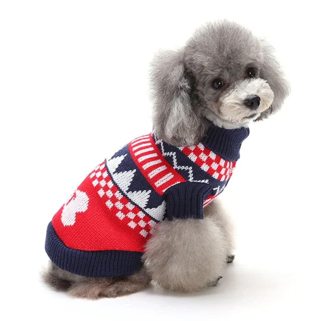 Fun Christmas Dog Swearter Clothes Puppy Outfit Pet Jacket Coat Fun Christmas Dog Swearter Clothes Puppy Outfit Pet Jacket Coat Winter Warm Clothes Soft Sweaters Clothing - Fun Christmas Dog Swearter Clothes Puppy Outfit Pet Jacket Coat