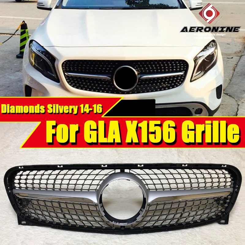 Для MercedesMB GLA Class Sports X156 решетка со стразами передний бампер гоночный гриль GLA180 GLA200