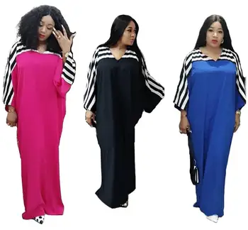 

Super size new African's women Loose skirt 2019 fashion dashiki v-neck mummy long dresses