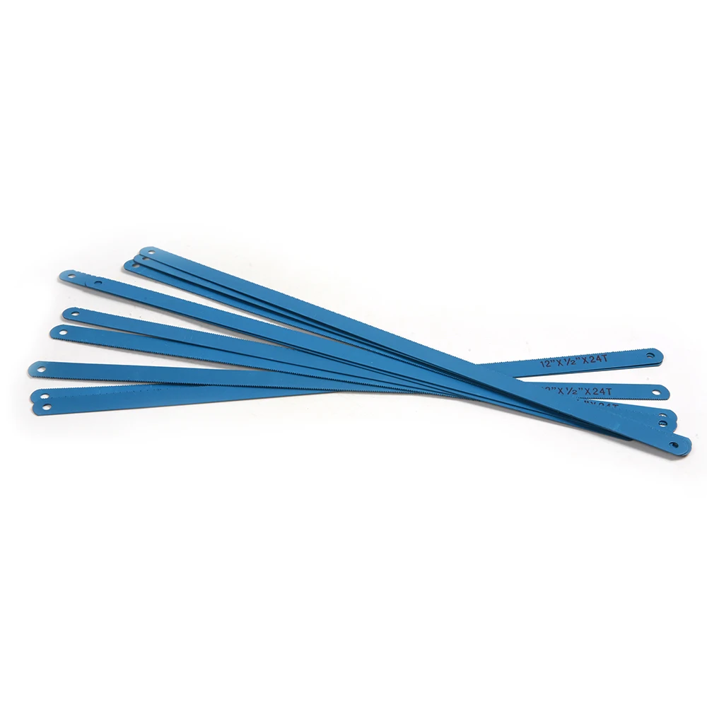 2PCS Adjustable Plastic Hand Saw Handle With 10PCS High Carbon Steel Blue Color Hacksaw Sawing Blades 300mm Length