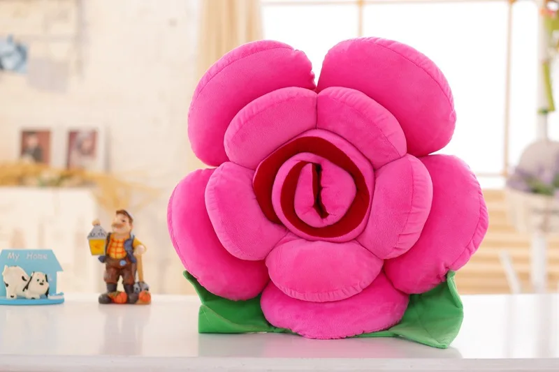 Форма цветка 4 размера короткая плюшевая подушка для сиденья PP Хлопок ядро игрушка Диван Подушка украшение дома мягкая Автомобильная подушка для дивана - Цвет: Rose