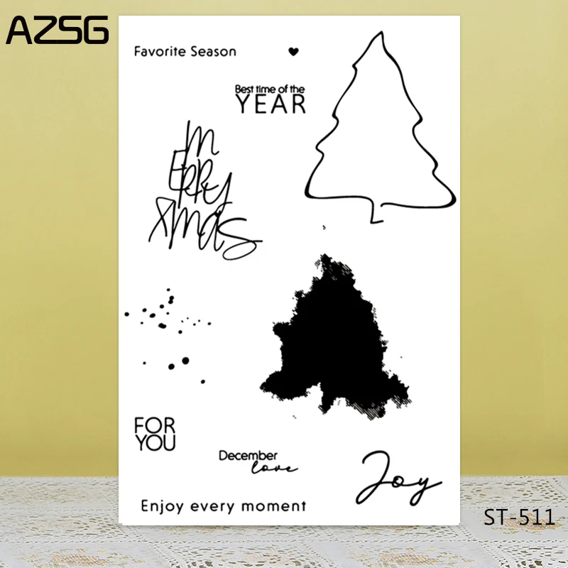 

ZhuoAng Simple Style Pine Outline Clear Stamps/Seals For DIY Scrapbooking/Card Making/Album Decorative Silicon Stamp Crafts