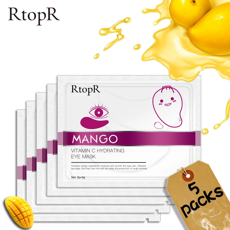 

RtopR 20pcs Long-Effect Moisturizing Eye Mask Crystal Collagen Mango Emulsion Anti-Aging Anti Wrinkle Remove Black Eye