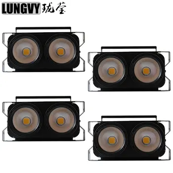 

Free Shipping 4pcs/lot COB LED Blinder Lighting 100W*2 Stage Disco Dj DMX For Stage Party Concert Event
