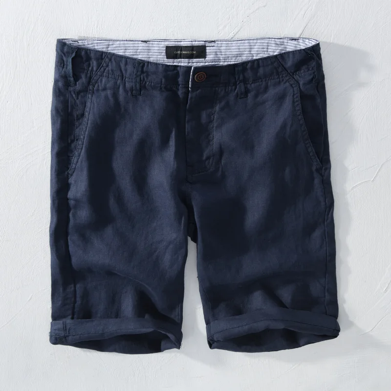 Новые Летние повседневные льняные шорты для мужчин