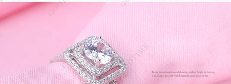 Роскошные Для женщин Обручение Кольцо Настоящее стерлингов Серебряные кольца 925 jewelry 1 карат кубического циркония свадебные Кольца для Для женщин gtr043