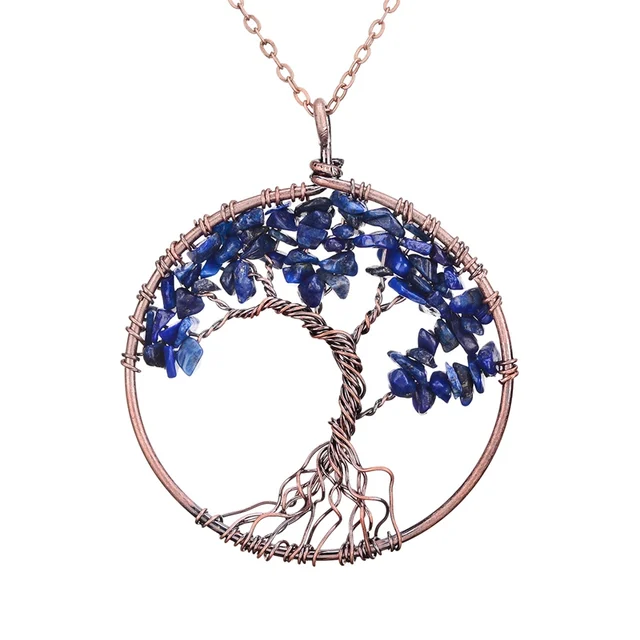 7 Chakra Tree Of Life Gem Necklace  4