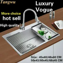 Стандартная модная кухонная раковина пищевой нержавеющей стали один слот Горячая 45x40/48x40/50x43/60x45/68x45 см