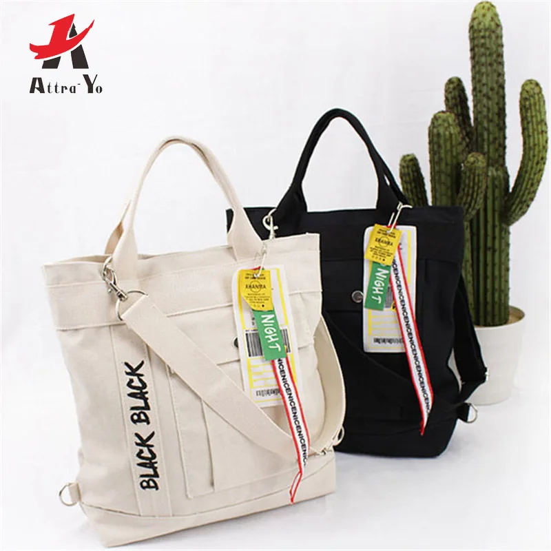 

Attra-Yo Girl Casual Canvas Shoulder Bag Luxury Handbags Women Bags Designer Back Pack Big Capacity Ladies Hand Bag For Women