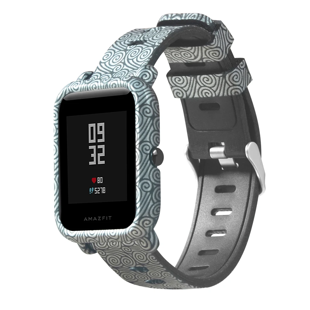 HANGRUI силиконовый Starp для Xiaomi Huami Amazfit ремешок Bip+ защитный чехол для часов PC чехол для Amazfit Bip аксессуары