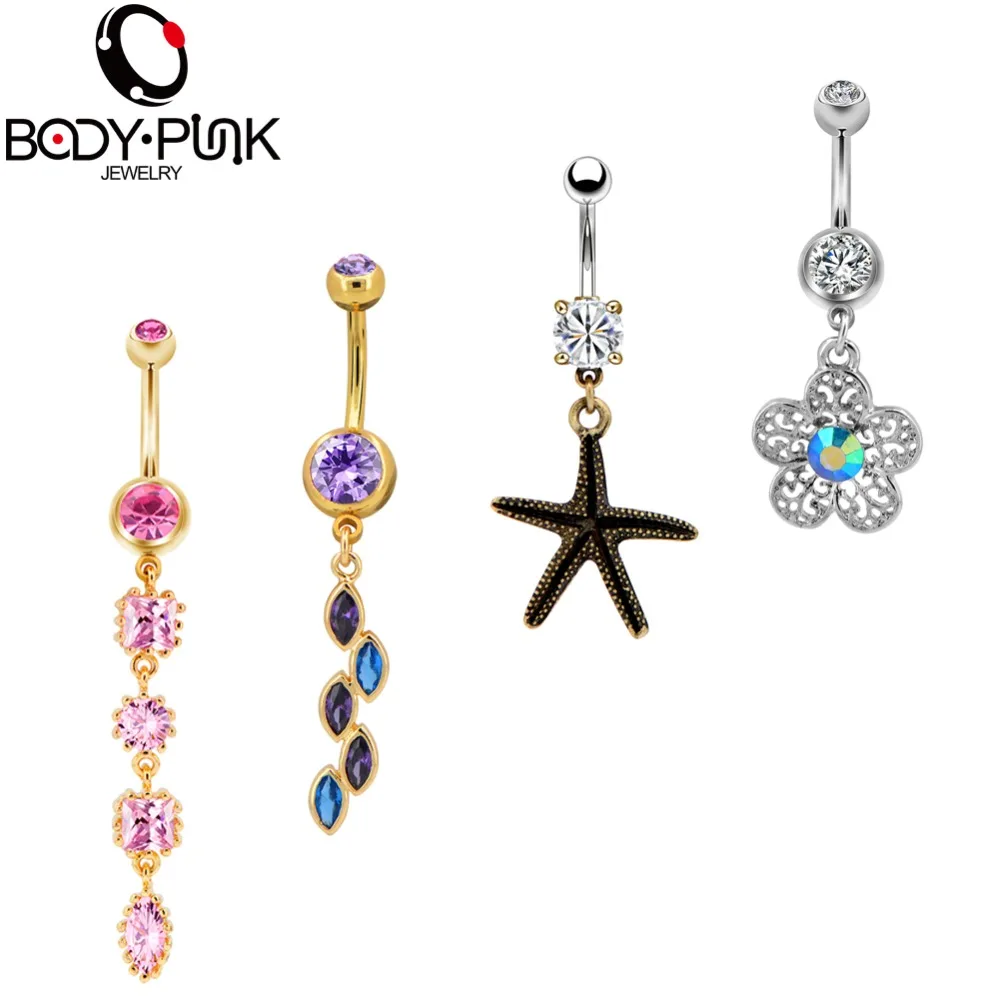 belly rings set