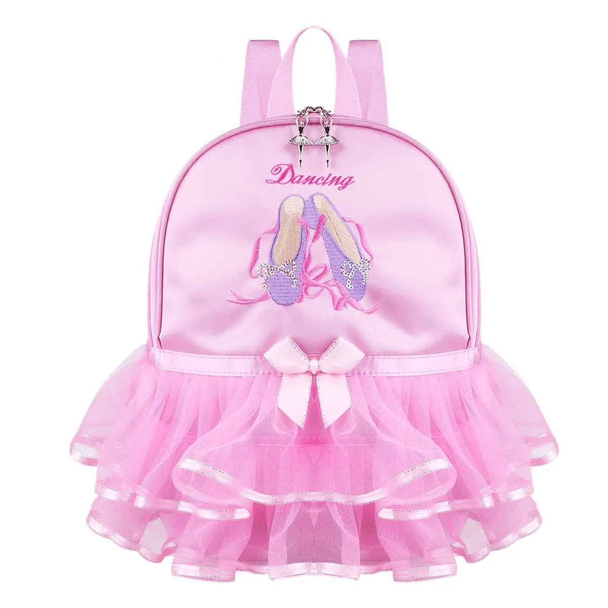 Розовая детская сумка для балета рюкзак для студентов обувь с носком вышитый многоуровневый взъерошенный пачка сумка на плечо