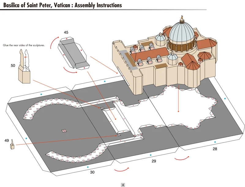 Василика Святого Петра, Ватикан Бумажная модель 3D архитектурное здание DIY образовательные игрушки ручной работы для взрослых игра-головоломка