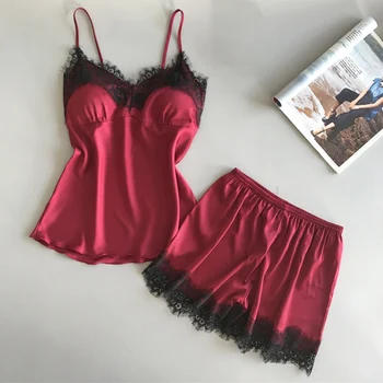 

Europe And The United States Lace Sexy Pajamas Sexy Ladies Lace Stitching Strap Pajamas + Boxer Shorts L2