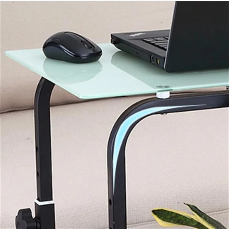 55*35CM Tempered Glass Laptop desk Removable Sofa Side Table Modern Lazy Bedside Table Living Room Coffee Table