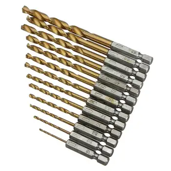 

13pcs 1.5-6.5mm Titanium Coated HSS Twist Drill Bit Set