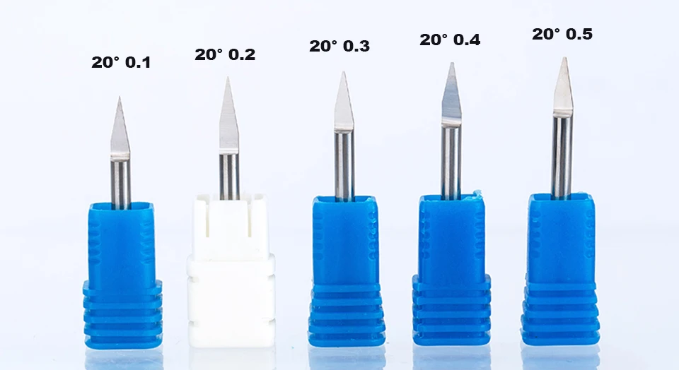 HUHAO 1pc 3.175mm Engraving Bits end mill CNC Router Bit TOP Quality degree 20 25 30 40 60 90 milling cutter Machine Accessories