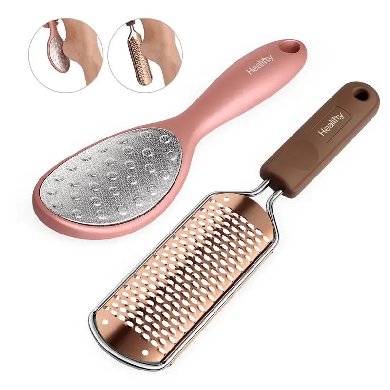 

RUIMIO 2PCS Stainless Steel Feet Files Dead Skin Remover Pedicure Scrubber Callus Remover for Foot Care Tool