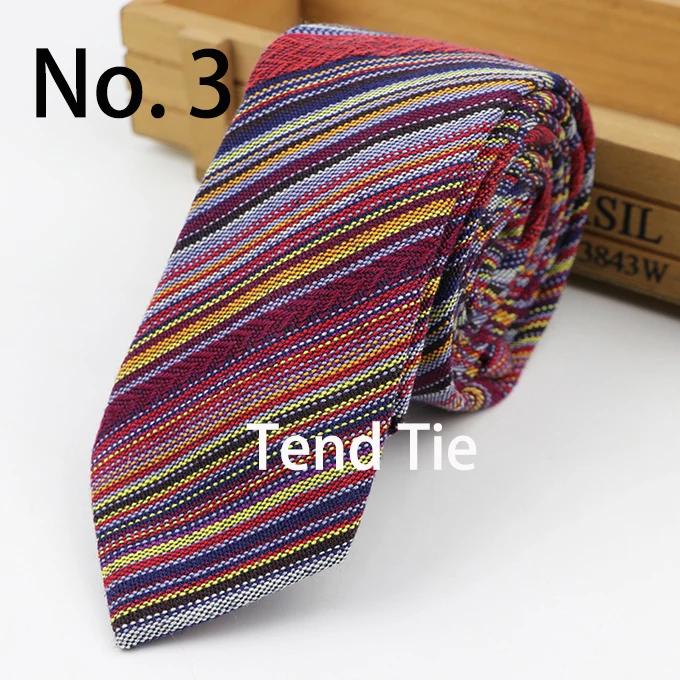 Men 6cm Cotton Narrow Ties Skinny Cravat Necktie Party Casual Printed Neckwear 