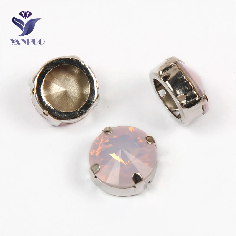 YANRUO 1122 All Sizes Rose Water Opal Rivoli Pointback Sew On Crystal Rhinestones Strass Stones For Clothes Decoration | Дом и сад