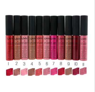 spesifikasi NYX Cosmetics Soft Matte Logam Lip Cream Makeup Lipstik Bibir Baru 12 Warna Membuat Warna Bibir Maquiagem Gratis Pengiriman