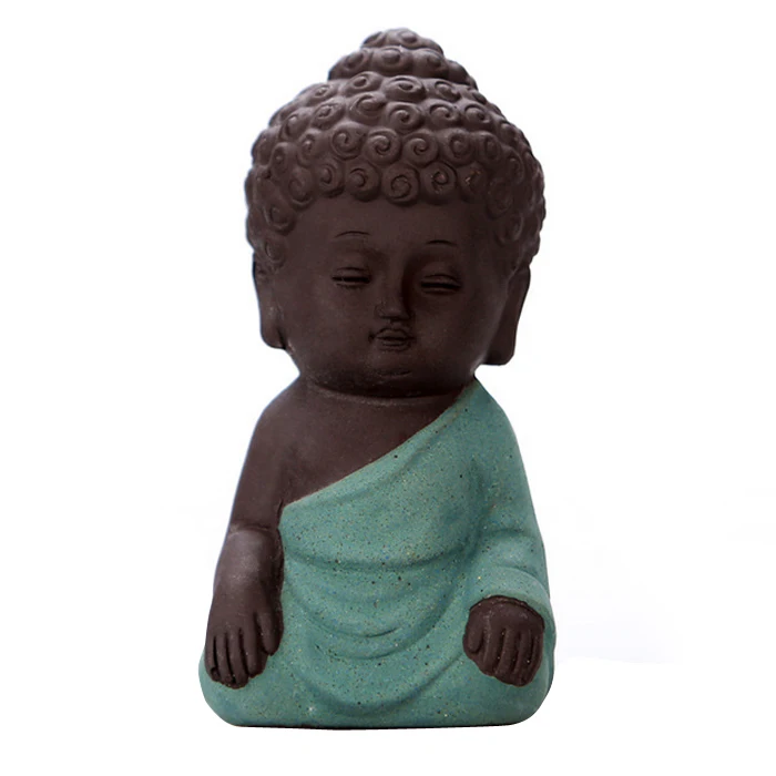 Буддизм Литл медитация монах маленькие статуи миниатюрное ремесло статуи Будды глина Мини Китайский дзэн-буддизм монахи - Цвет: A2 As Show