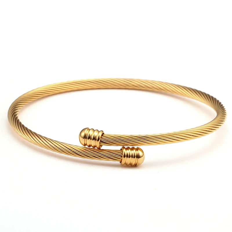Модный простой золотистый браслет из нержавеющей стали для женщин и мужчин, трендовый сетчатый Открытый Плетеный женский браслет с подвесками
