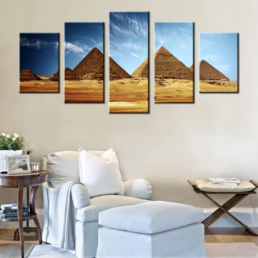 Egyptian Pyramids Canvas Prints Ancient Egypt Giza Pyramids Retro
