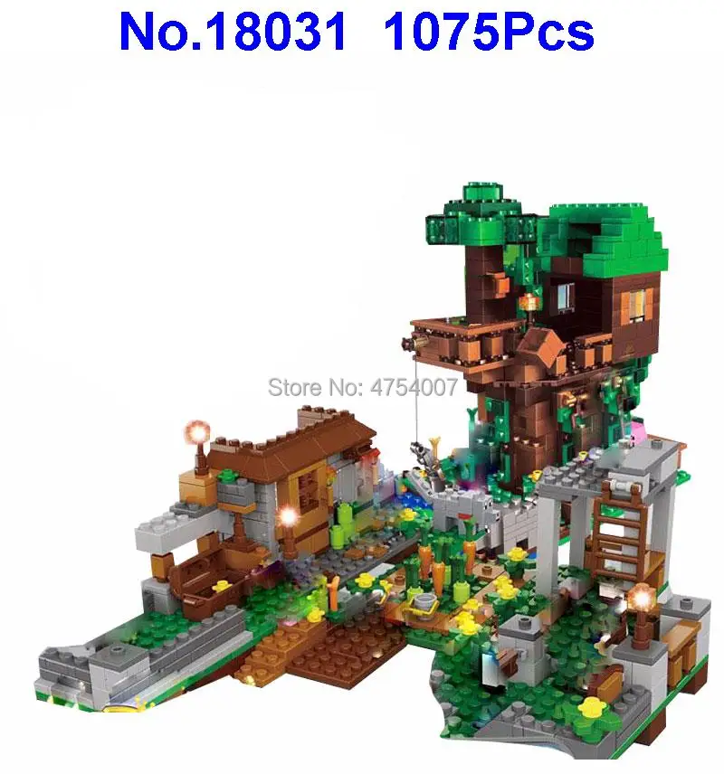 

1075pcs my world tree house square building block Toy