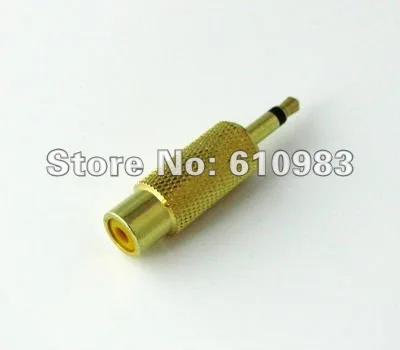 

Free shipping (5 pieces/lot) 3.5mm to RCA headphone adapter 3.5mm male Plug to RCA female straight goldplated connector adapter