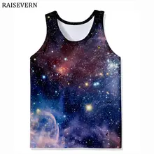 Жилет для мужчин Бодибилдинг майка 3D принт галактика космические звезды спортивная рубашка без рукавов Мужская одежда Спортивное нижнее белье