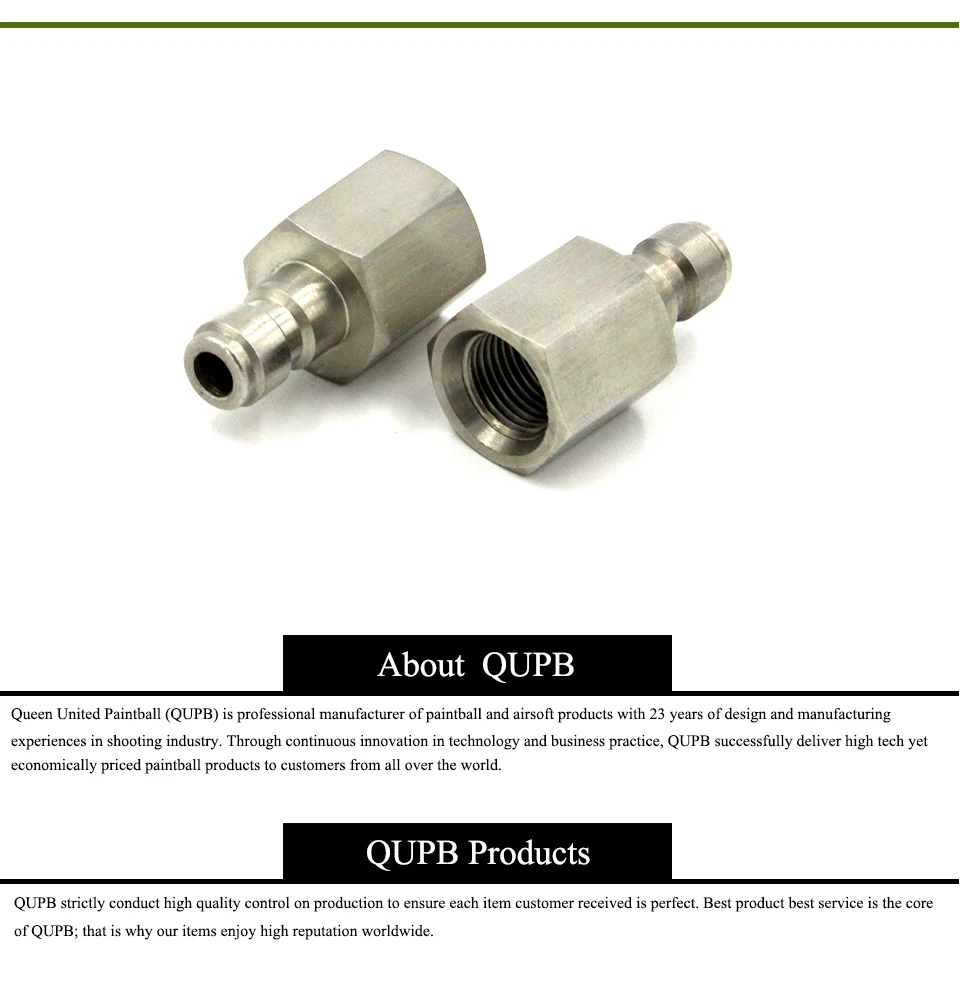 Qupb Пейнтбол Quick Connect подключить 1/8 ''BSPP Женский Нитки 300bar perssure Нержавеющая сталь ptp001