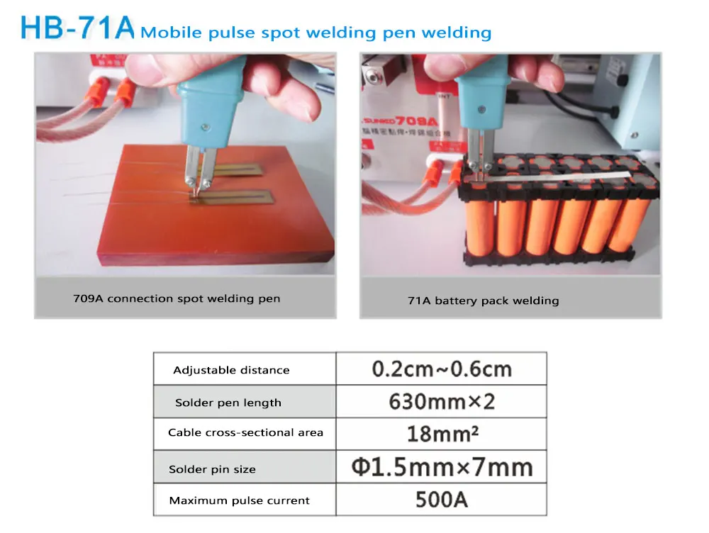SUNKKO HB-71A батарея точечная сварка ручка литиевая батарея профессиональная сварочная ручка для 709A 709AD серии точечных сварщиков