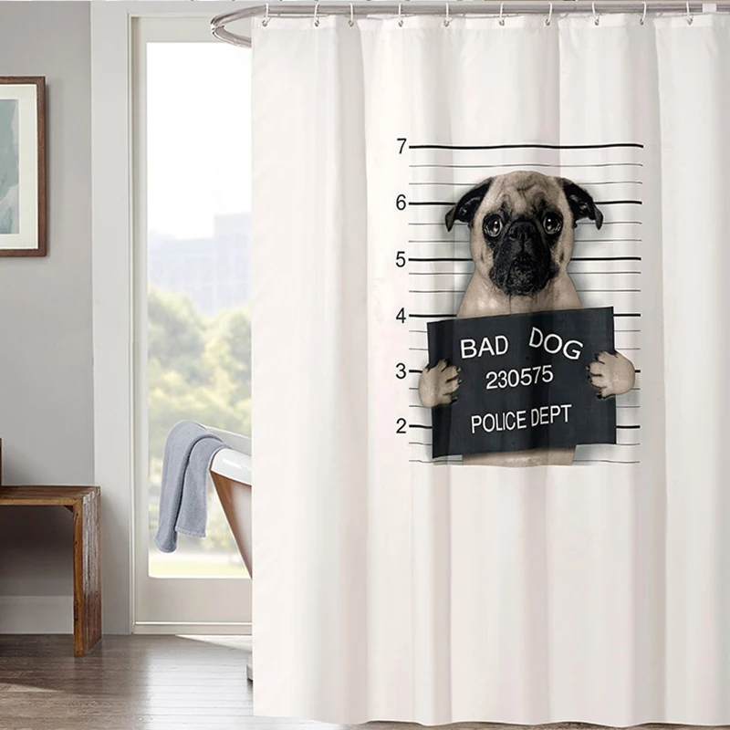 Shower Curtains Dog Printed Personalized Bathroom Bath Curtain