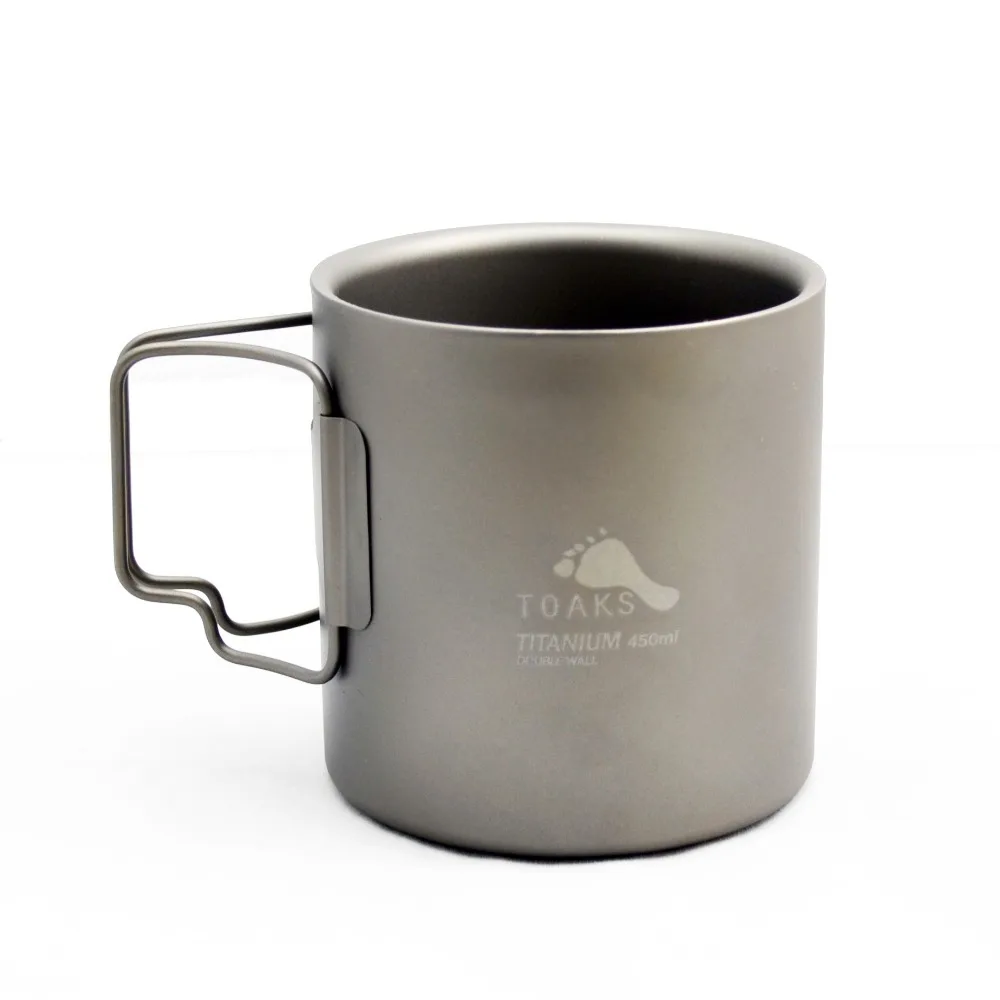 

TOAKS TITANIUM Anti-scald DOUBLE WALL CUP Outdoor Camping Folding Mug 450ml
