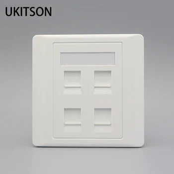 

White Color 86x86mm Blank Wall Outlet Panel Faceplate Fit For 4 Keystones