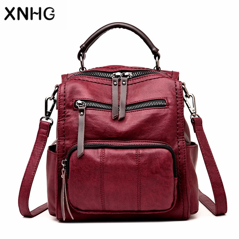

Genuine Leather Backpacks Bags For Women Laptop Anti Theft Backpack Plaid Cow Leather Female School Bag For Teenage Girls Clutch